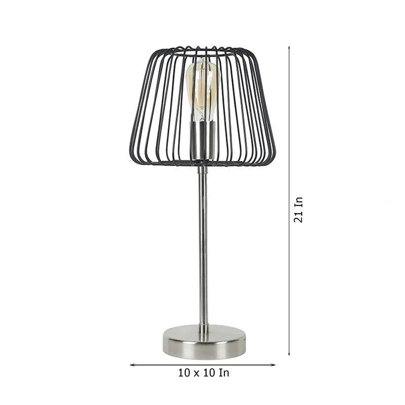 The Confined Bulb Table Lamp In Pewter Finish Default Title