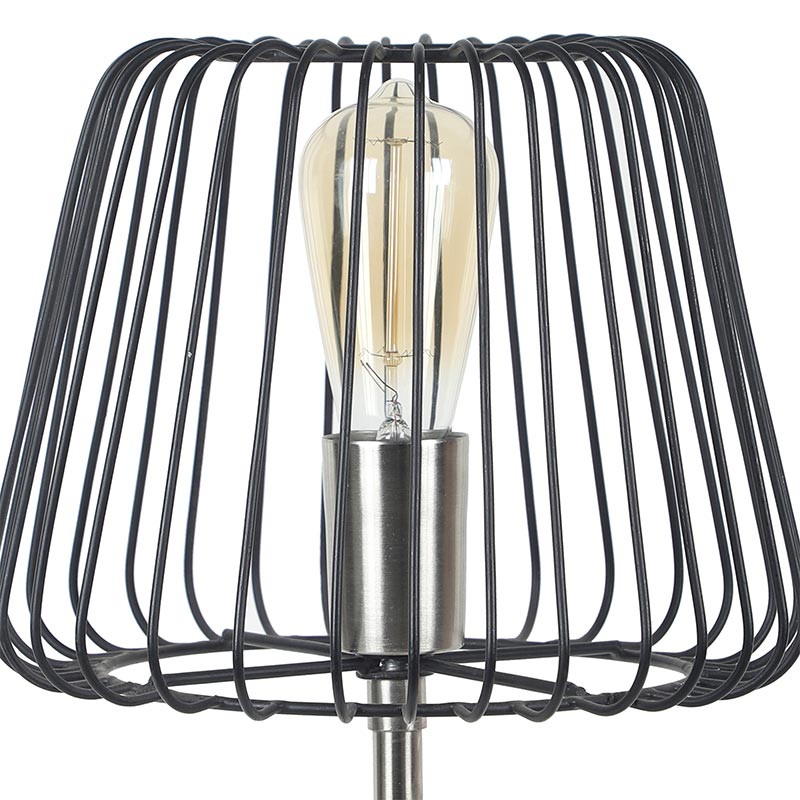 The Confined Bulb Table Lamp In Pewter Finish Default Title