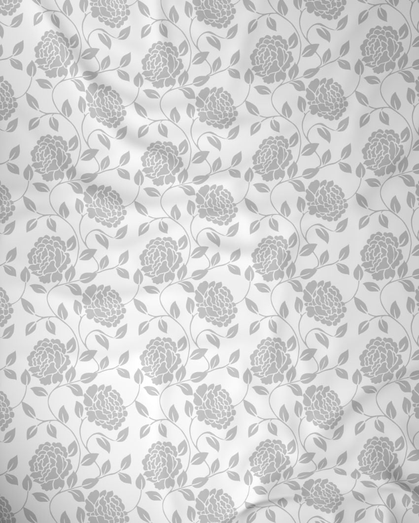 Floral Sheer Polycotton Curtains | Set Of 2 | Window, Door, Long Door | 5ft , 7ft , 9ft