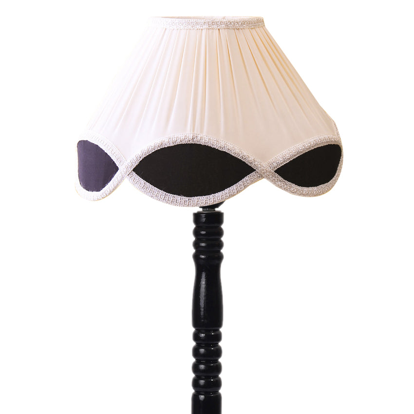 Refined Off-White Wood Table Lamp with Shade Without Bulb | 12 x 22 inches