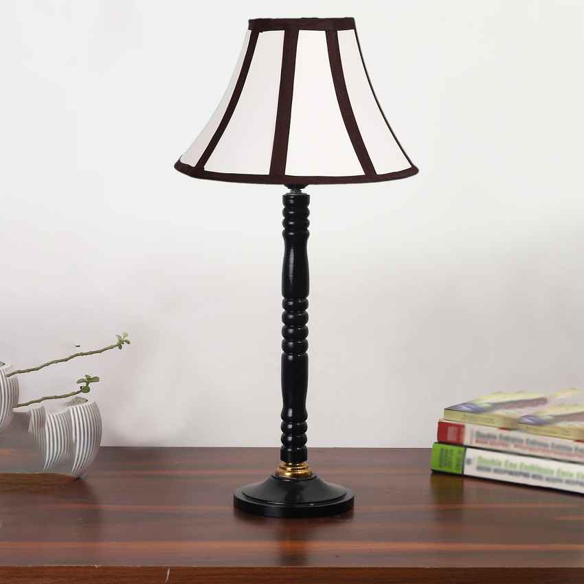 Dynamically Vibrant Multicolor Wood Table Lamp with Shade Without Bulb | 12 x 21 inches