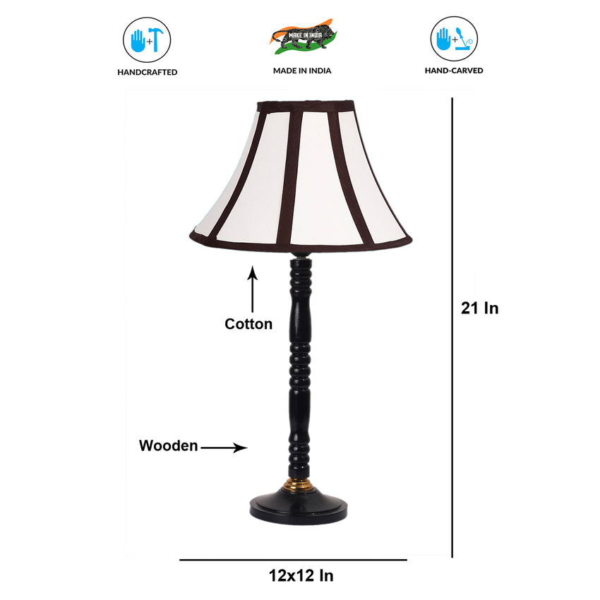 Dynamically Vibrant Multicolor Wood Table Lamp with Shade Without Bulb | 12 x 21 inches