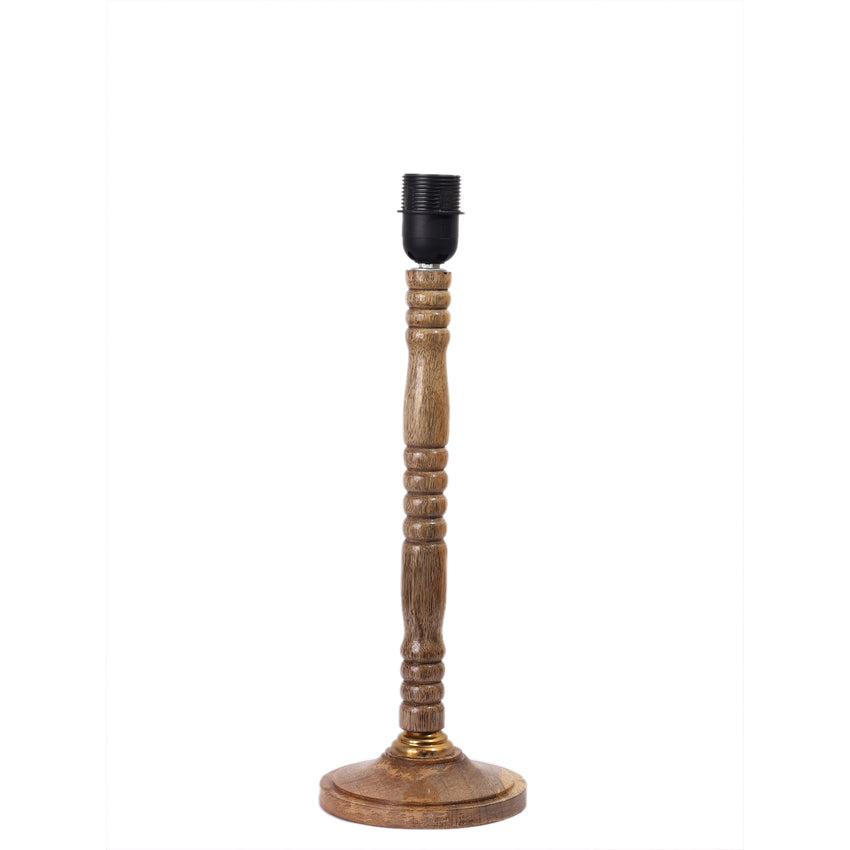 Bold White & Black Wood Table Lamp with Shade Without Bulb | 10 x 20 inches