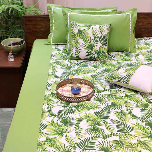 Tropical Paradise Cotton Bedding Set With Pillow Covers| King Size | 108 x 108 Inches