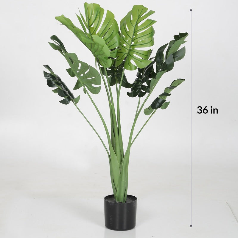 Artificial Real Touch Monsteray Plant & Pot for Home Decor 36 Inches