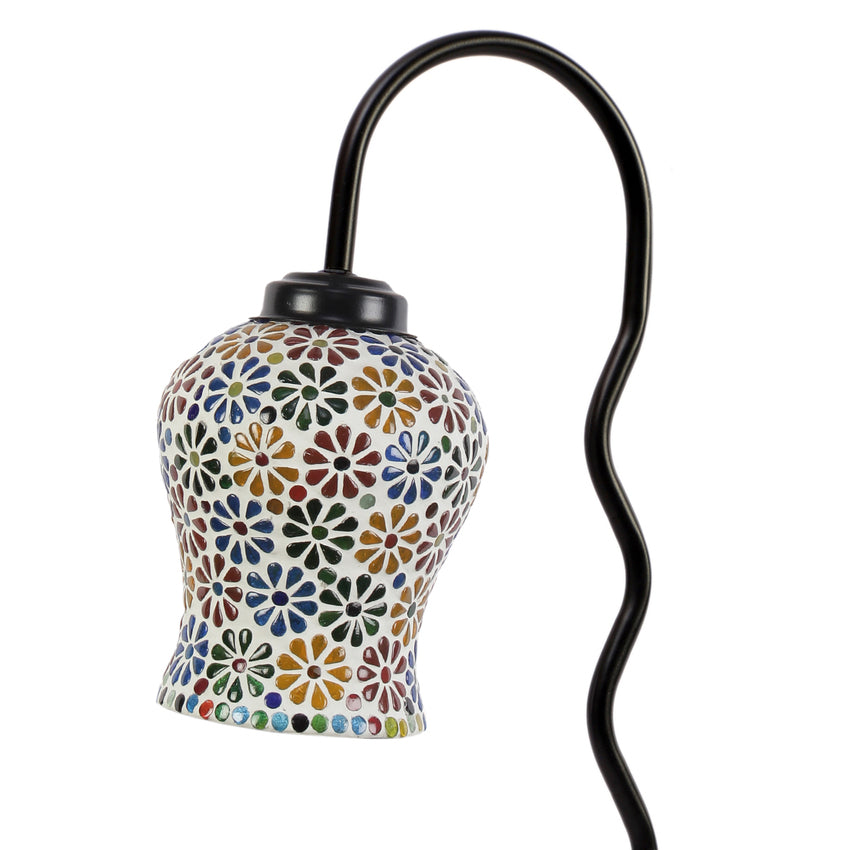 Charming Multicolor Metal Table Lamp with Shade Without Bulb | 11 x 4 x 19 inches