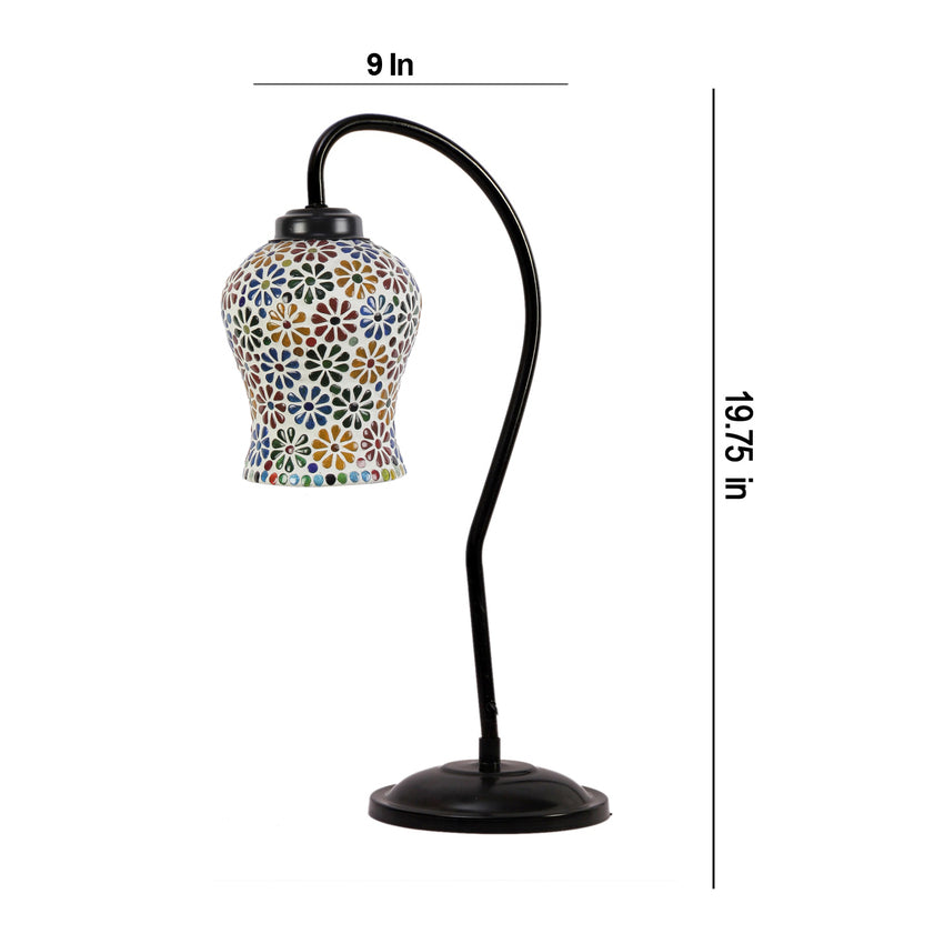 Contemporary Modern Multicolor Metal Table Lamp with Shade Without Bulb | 9 x 4 x 20 inches