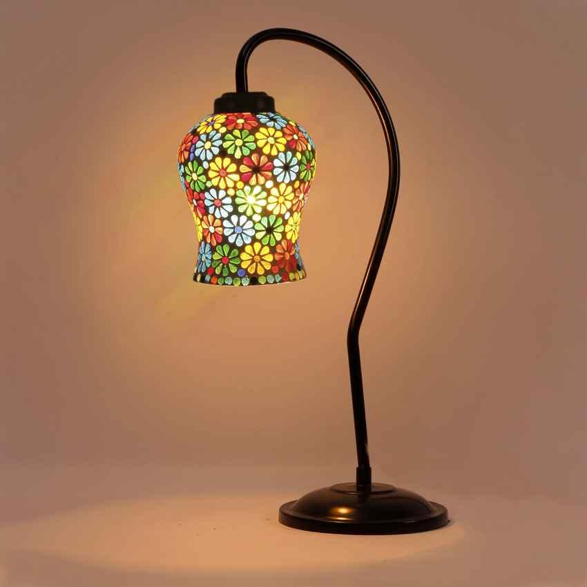 Contemporary Modern Multicolor Metal Table Lamp with Shade Without Bulb | 9 x 4 x 20 inches