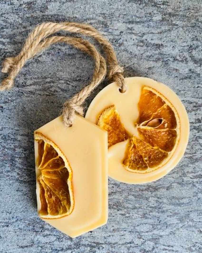 Zesty & Invigorating Mandarin Currant Air Freshener Organic Wax Sachet | Set of 2 | 4 x 2 inches