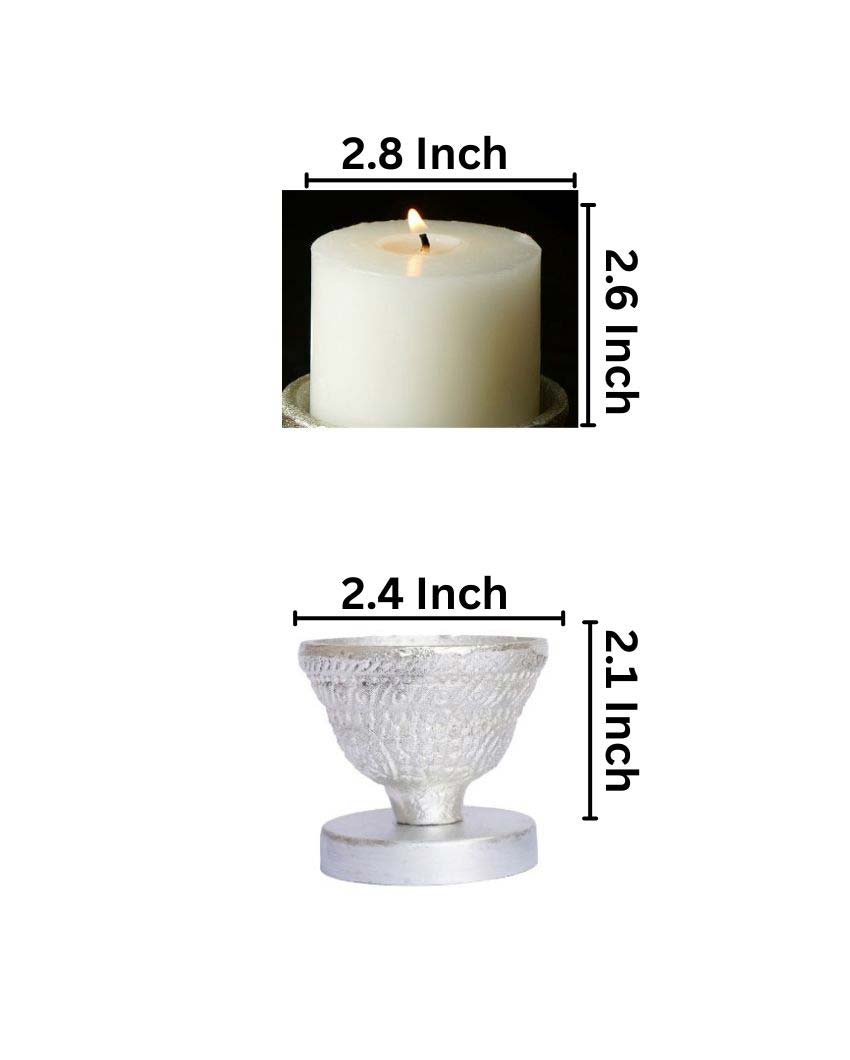 Aluminium Candle Holder with Candle Aroma Wax | Set Of 2