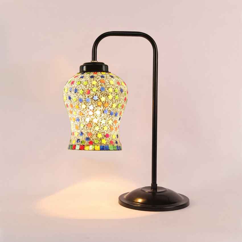 Artistic Multicolor Metal Table Lamp with Shade Without Bulb | 8 x 4 x 16 inches