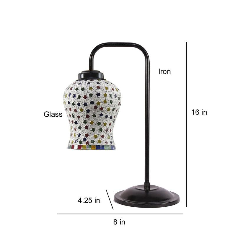 Artistic Multicolor Metal Table Lamp with Shade Without Bulb | 8 x 4 x 16 inches