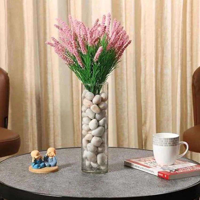 Attractive Lavender Flower Plastic Bunches | Set Of 3 Light Pink
