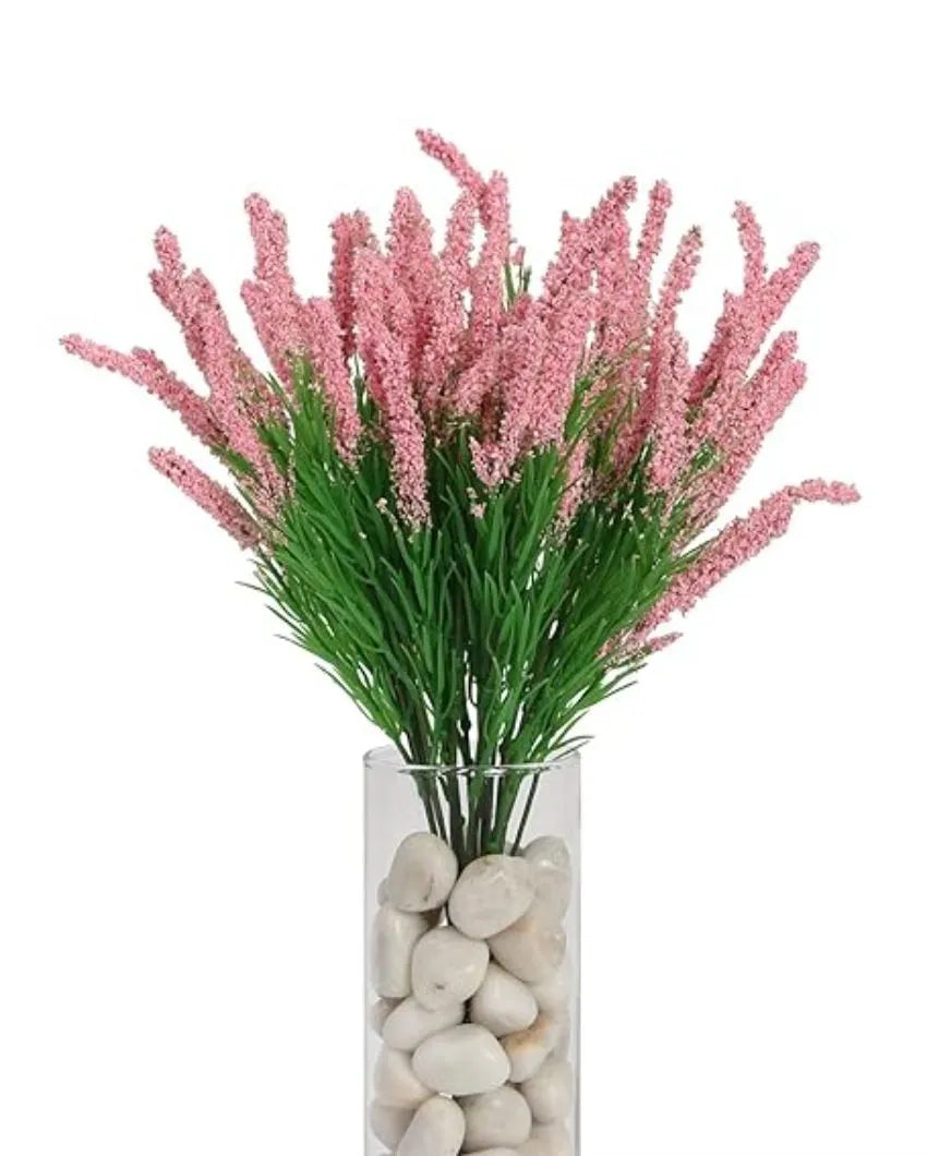 Attractive Lavender Flower Plastic Bunches | Set Of 3 Light Pink