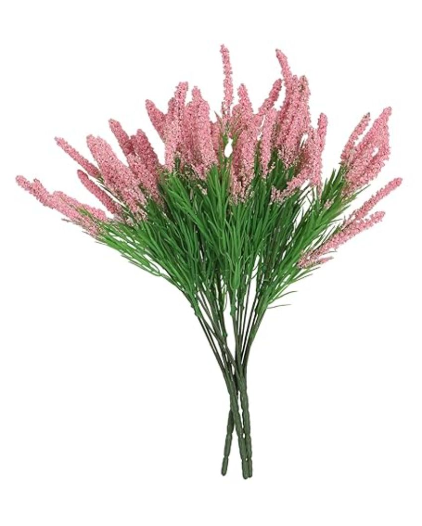 Attractive Lavender Flower Plastic Bunches | Set Of 3 Light Pink
