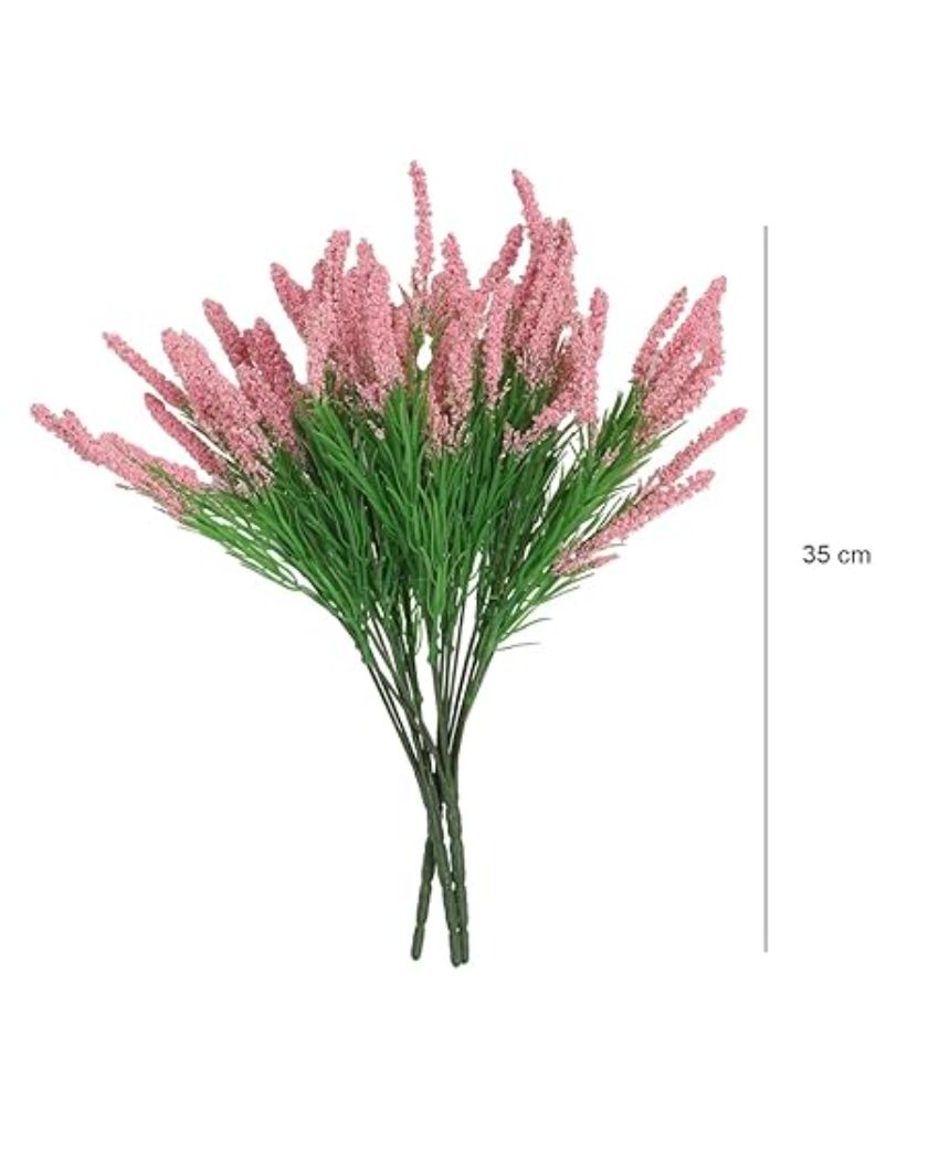 Attractive Lavender Flower Plastic Bunches | Set Of 3 Light Pink