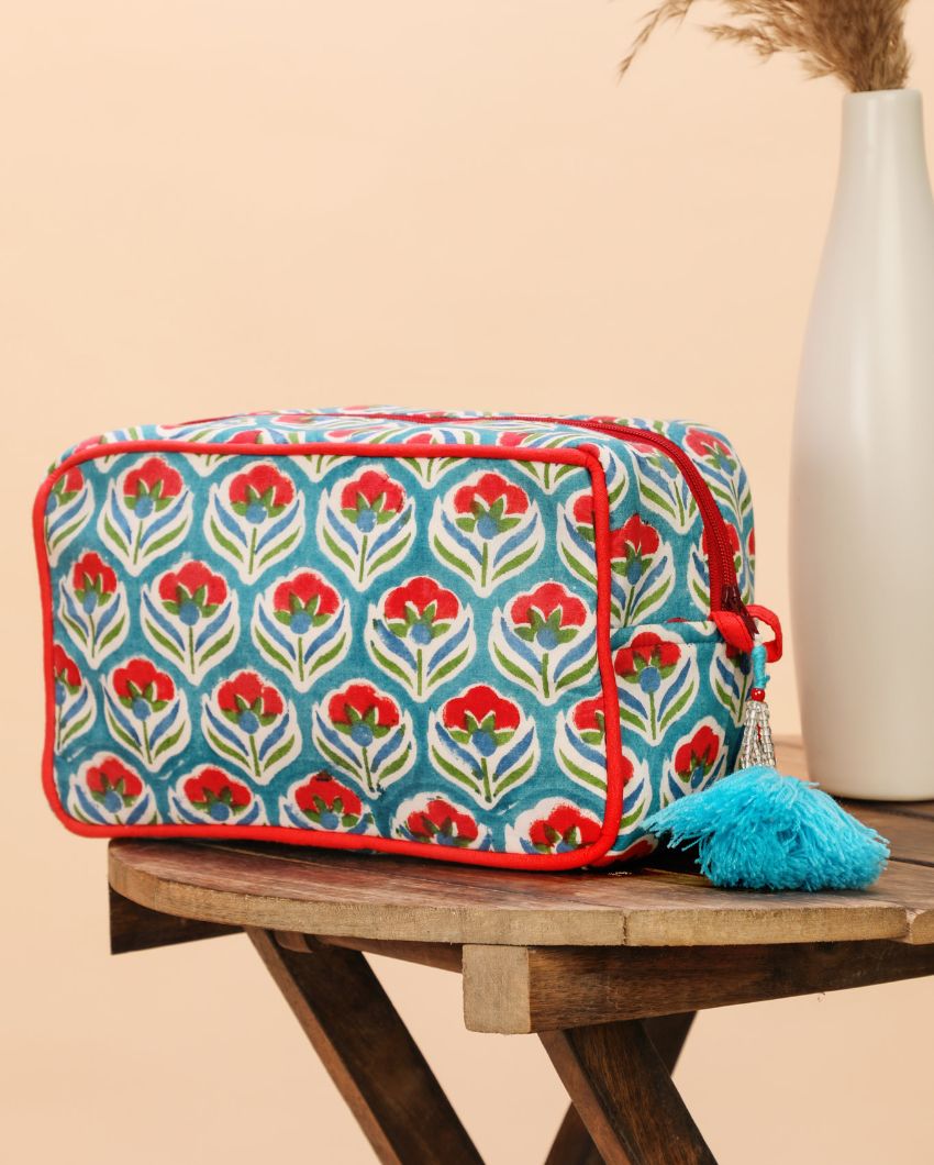 Elegant and Functional Izhar Multi-Utility Cotton Pouch | 9 x 4.5 x 0.5 inches