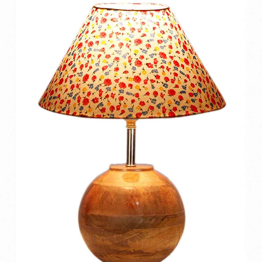 Vivid Vibrant Multicolor Wood Table Lamp with Shade Without Bulb | 10 x 13 inches
