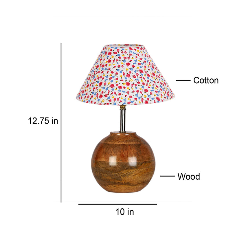 Vivid Vibrant Multicolor Wood Table Lamp with Shade Without Bulb | 10 x 13 inches