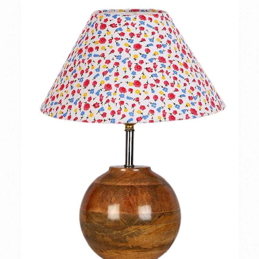 Vivid Vibrant Multicolor Wood Table Lamp with Shade Without Bulb | 10 x 13 inches