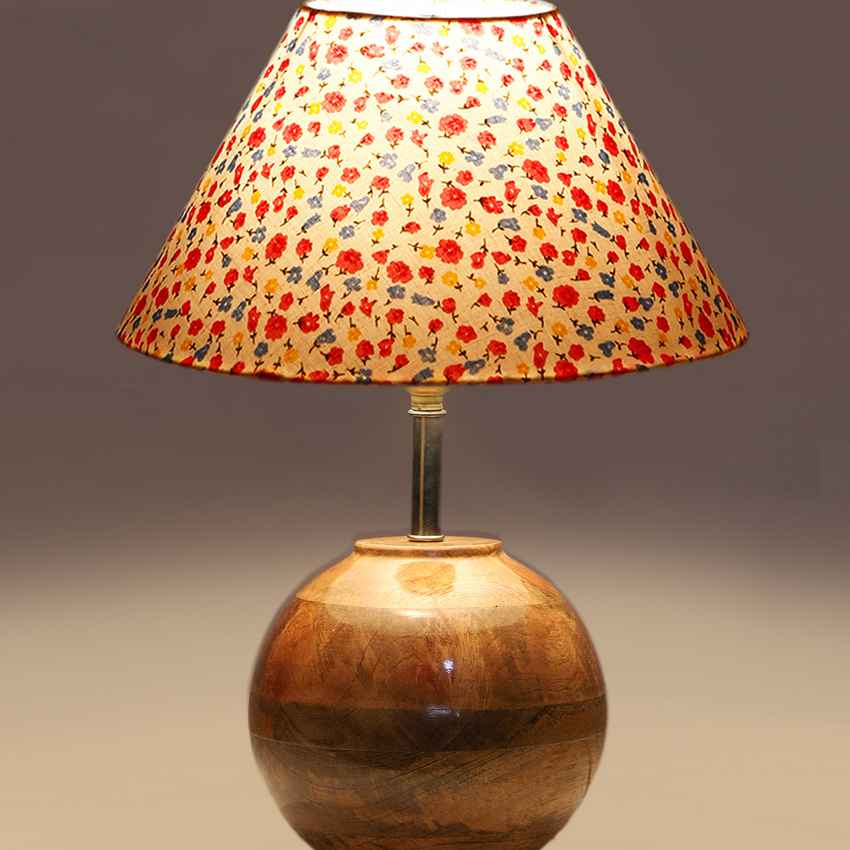 Vivid Vibrant Multicolor Wood Table Lamp with Shade Without Bulb | 10 x 13 inches