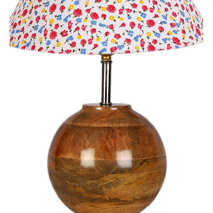 Vivid Vibrant Multicolor Wood Table Lamp with Shade Without Bulb | 10 x 13 inches