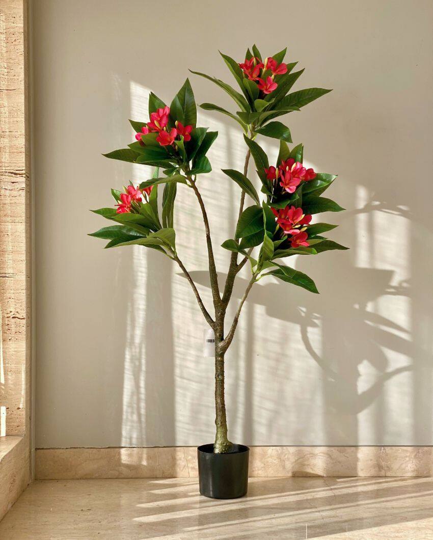 Artificial Frangipani Puce Plant | Pot not included