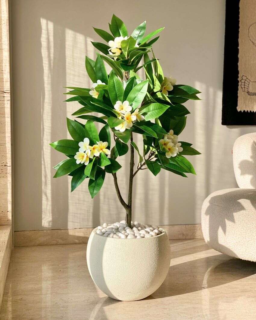 Artificial Frangipani Bloom Plant | 4 Feet | Pot not included