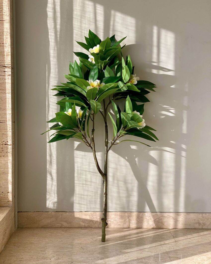 Artificial Frangipani Bloom Plant | 4 Feet | Pot not included