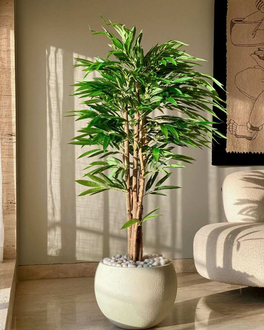 Artificial Silver Willow Plant | 5 Feet | Pot not included
