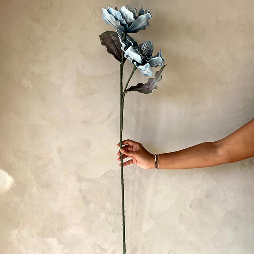 Artistic Artificial Blue Ombre Dahlia Stem Without Vase | 3 Feet