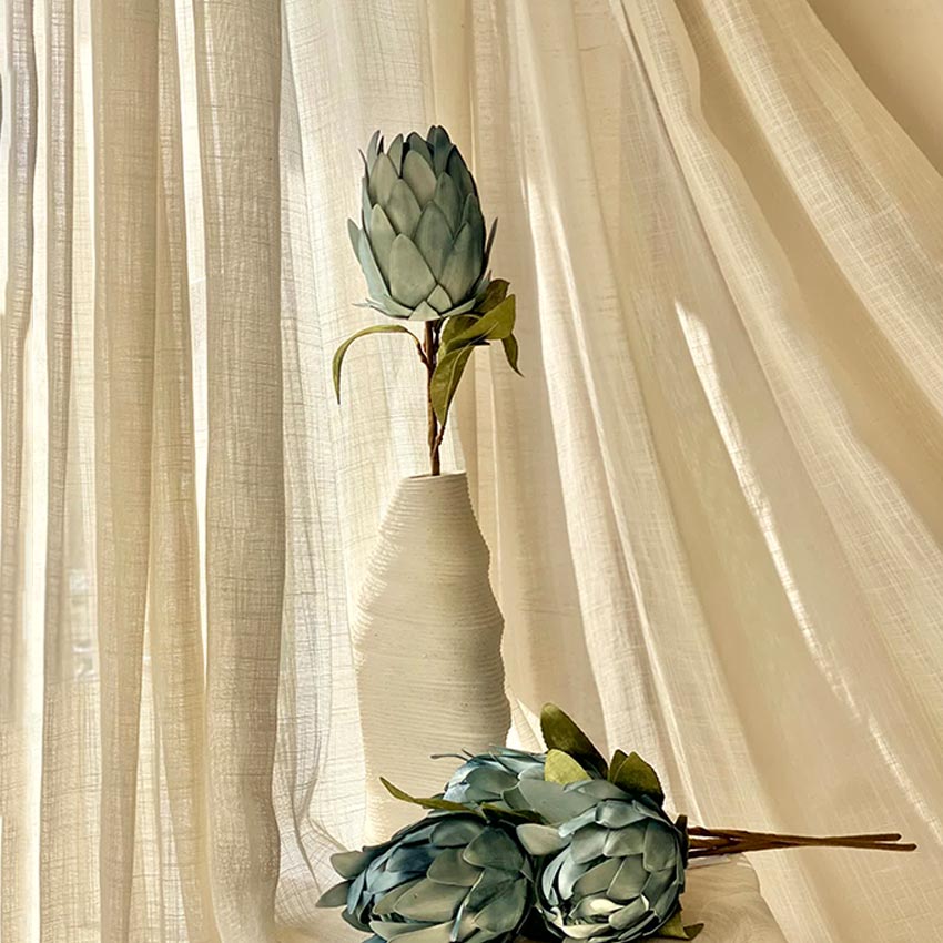Exotic Artificial Blue Protea Flower Stem Without Vase | 2.1 Feet