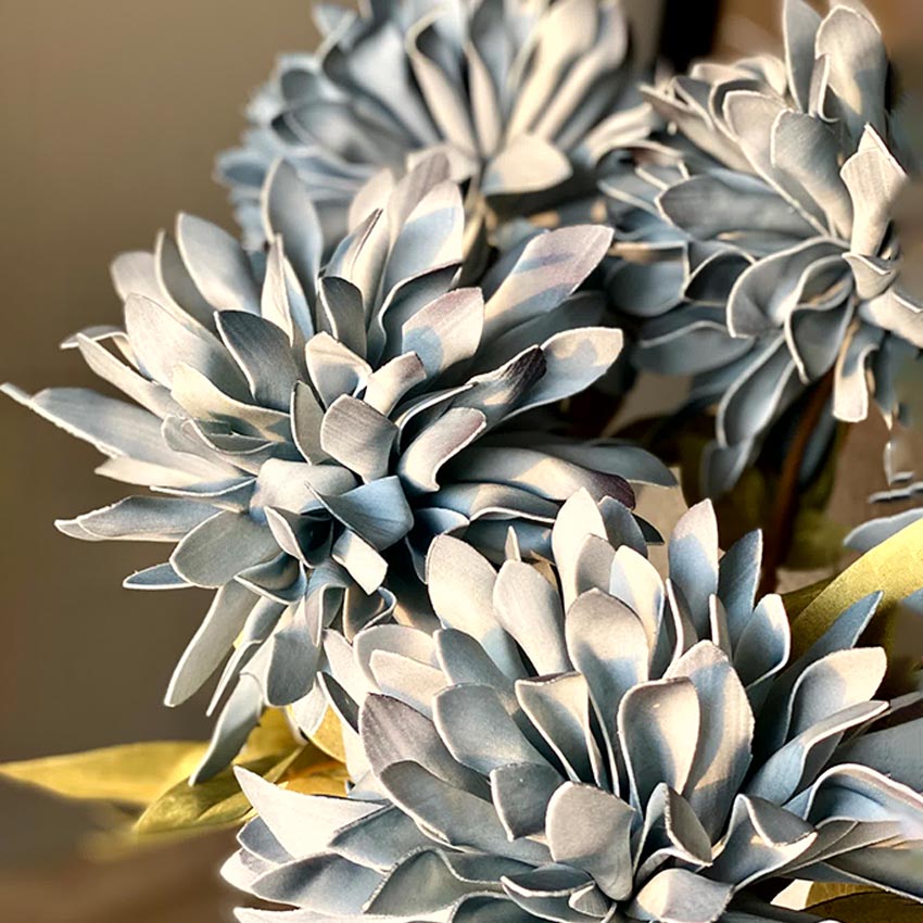 Striking Artificial Blue Dali Dahlia Stem Without Vase | 2.4 Feet