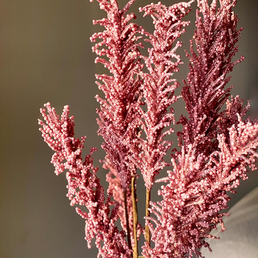Graceful Artificial Pink Pampas Reed Stem Without Vase | 2.9 Feet