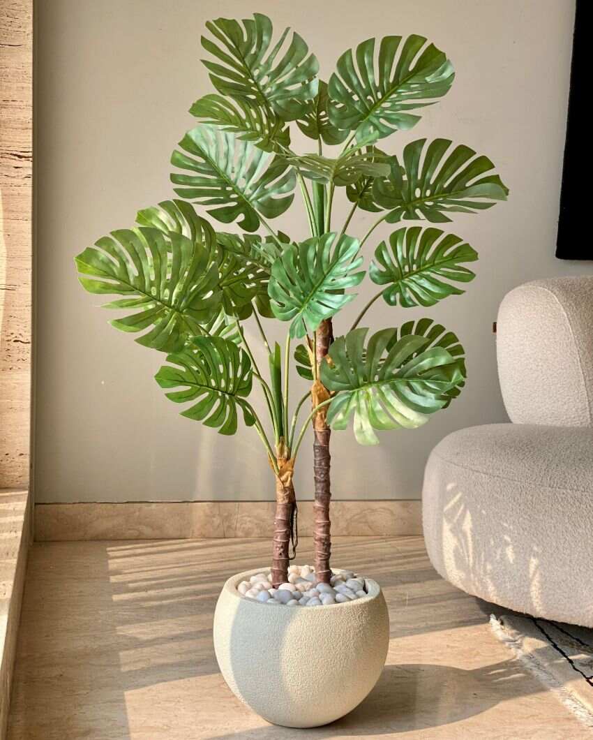 Artificial Dual Monstera Plant | 4 Feet | Pot not included