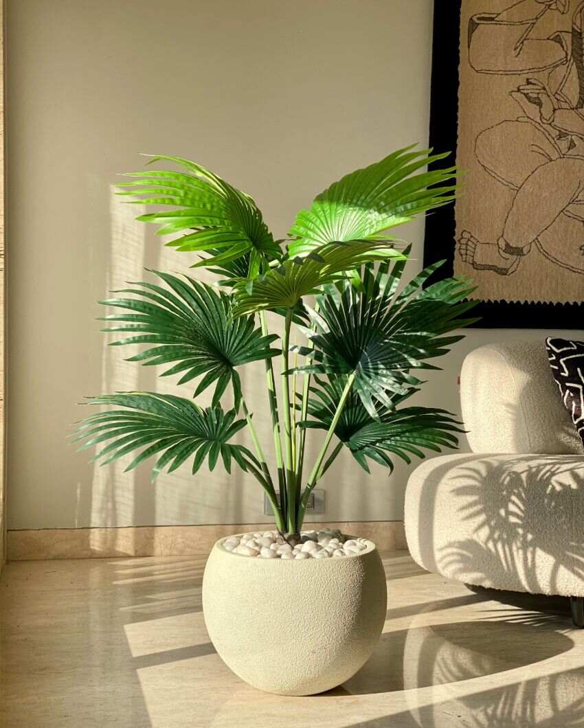 Artificial Fan Palm Plant | 4 Feet | Pot not included