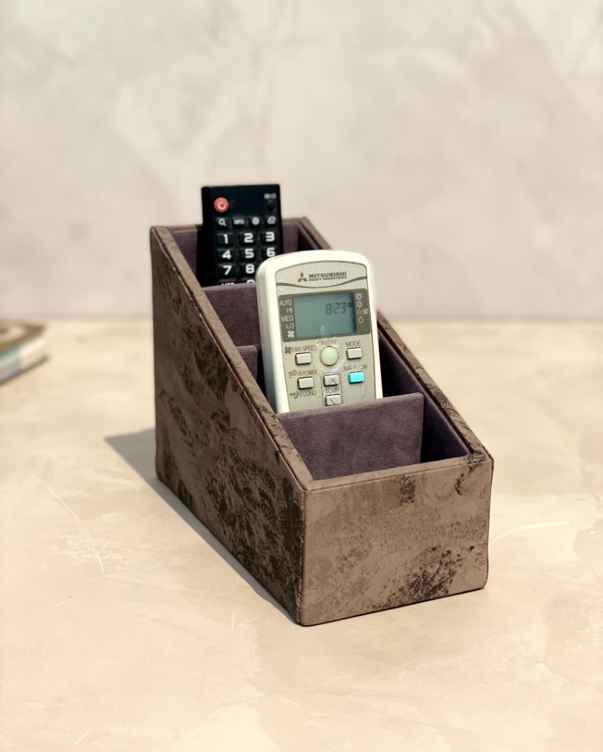 Organized Matte Coated Remote Holder 4 Slot Multi-Slot | 8 x 4 x 8 inches