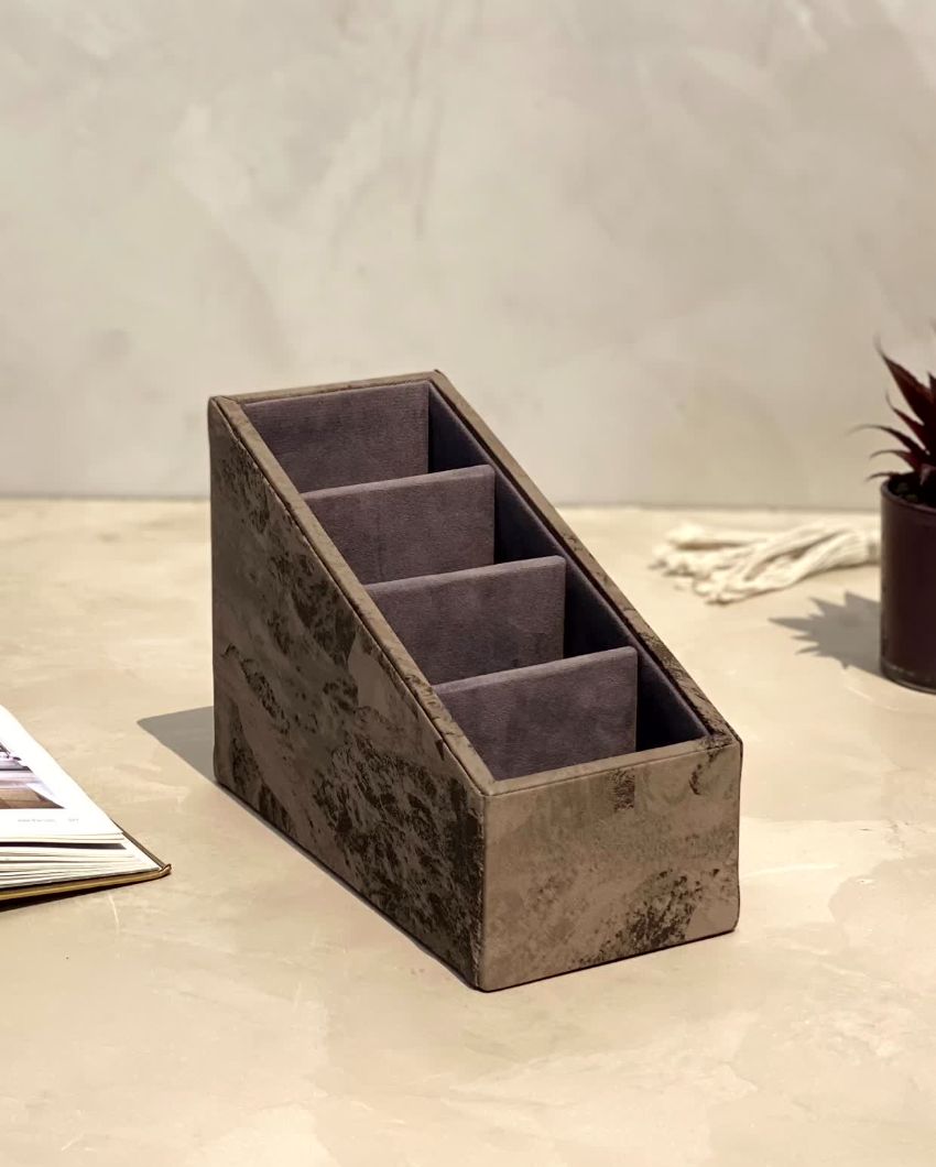 Organized Matte Coated Remote Holder 4 Slot Multi-Slot | 8 x 4 x 8 inches