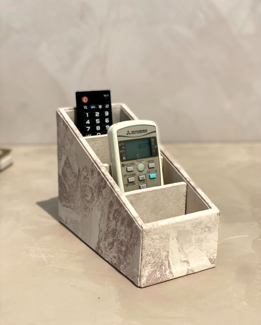 Organized Matte Coated Remote Holder 4 Slot Multi-Slot | 8 x 4 x 8 inches