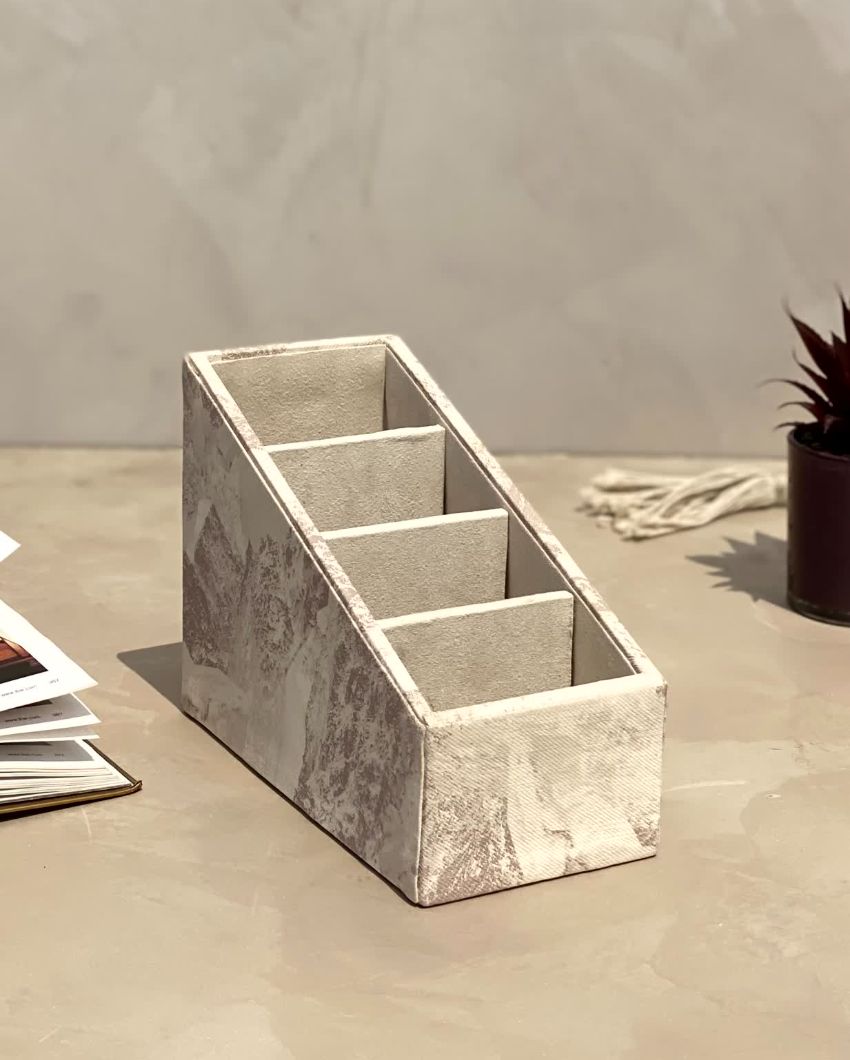 Organized Matte Coated Remote Holder 4 Slot Multi-Slot | 8 x 4 x 8 inches