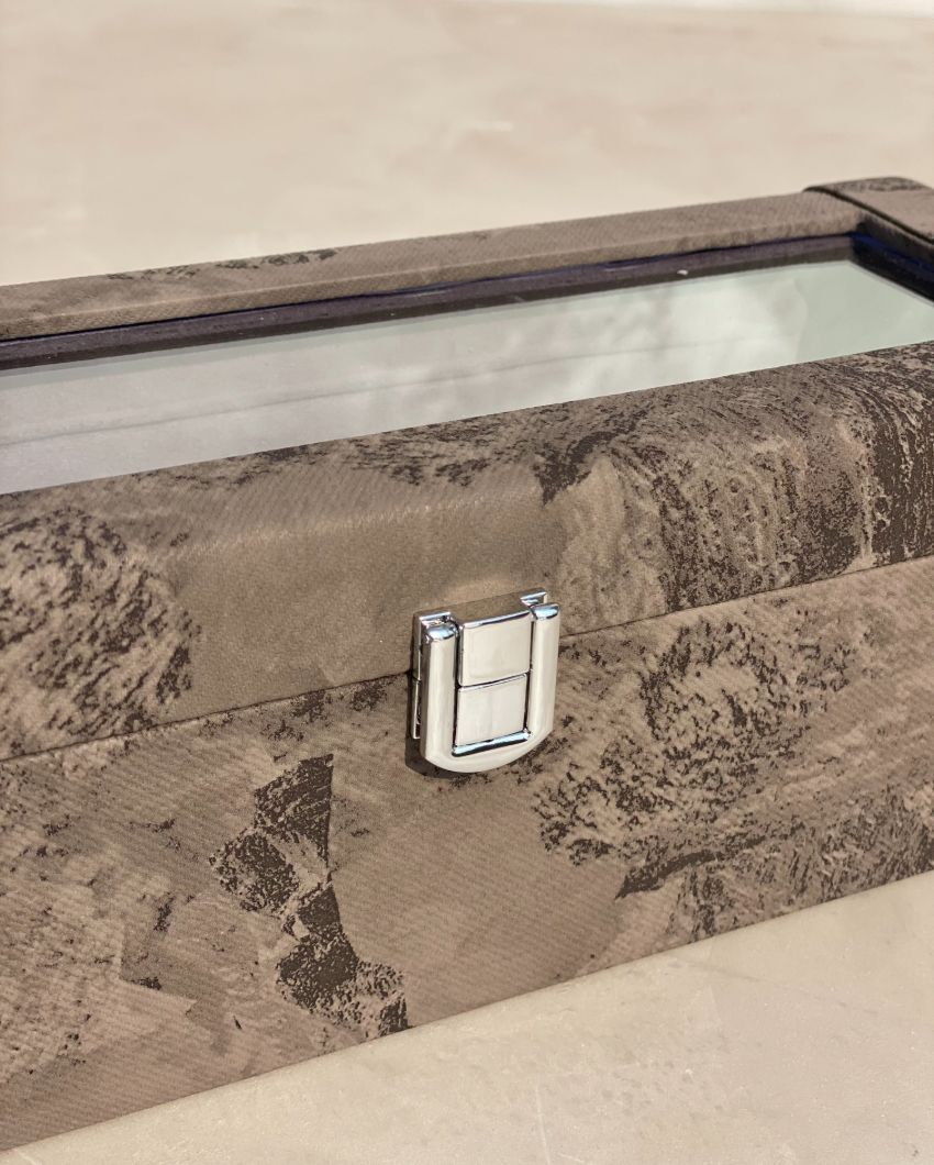 Luxury Matte Wooden Watch Box 4 Slots Display Case | 11 x 5 x 4 inches