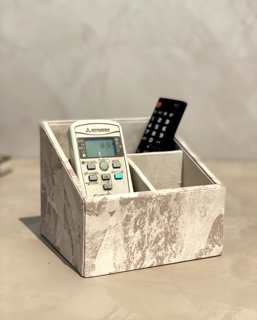 Organized Matte Coated Remote Holder 3 Slot Multi-Function | 6 x 5 x 5 inches