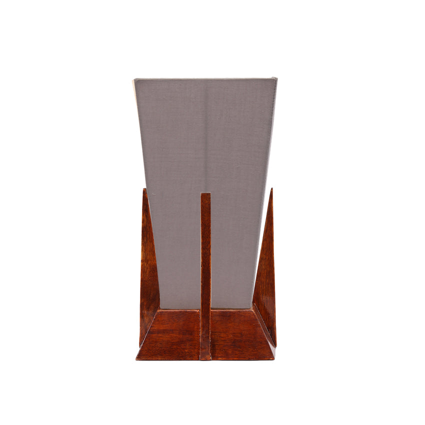 Stylish Trendy Cool Grey Wood Table Lamp with Shade Without Bulb | 6 x 12 inches