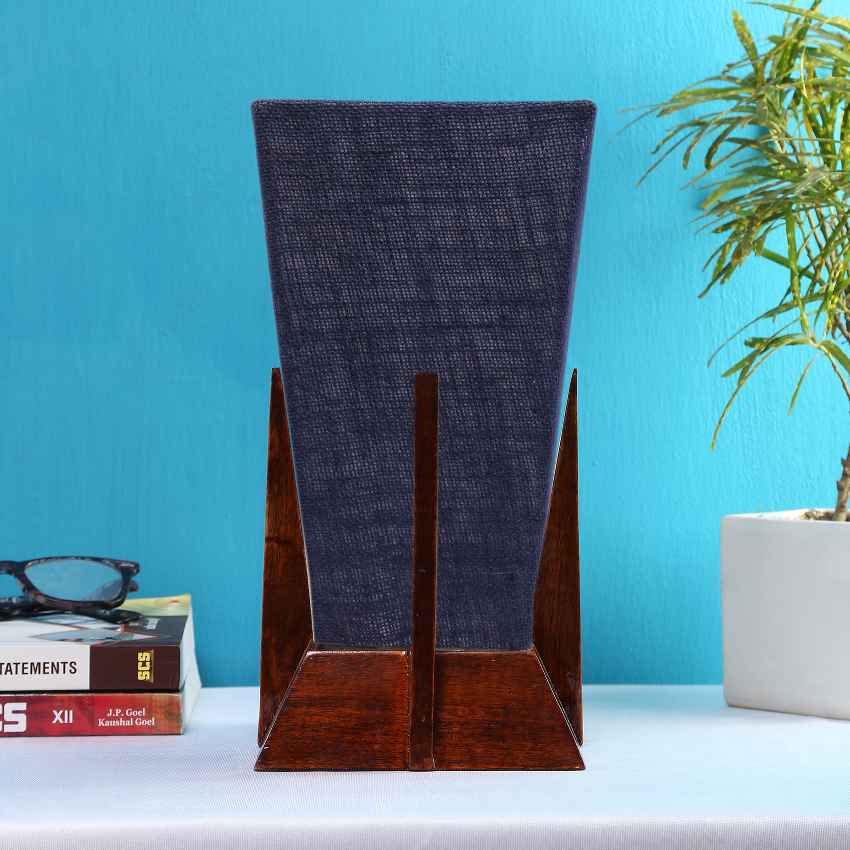 Elegant Vibrant Blue Wood Table Lamp with Shade Without Bulb | 6 x 12 inches