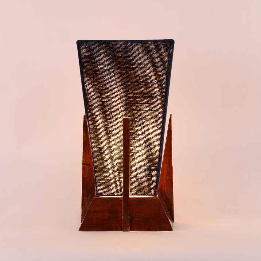 Elegant Vibrant Blue Wood Table Lamp with Shade Without Bulb | 6 x 12 inches