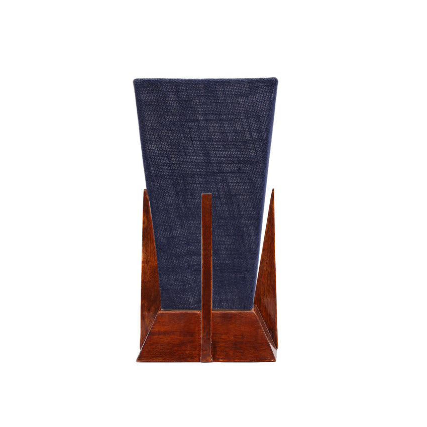 Elegant Vibrant Blue Wood Table Lamp with Shade Without Bulb | 6 x 12 inches