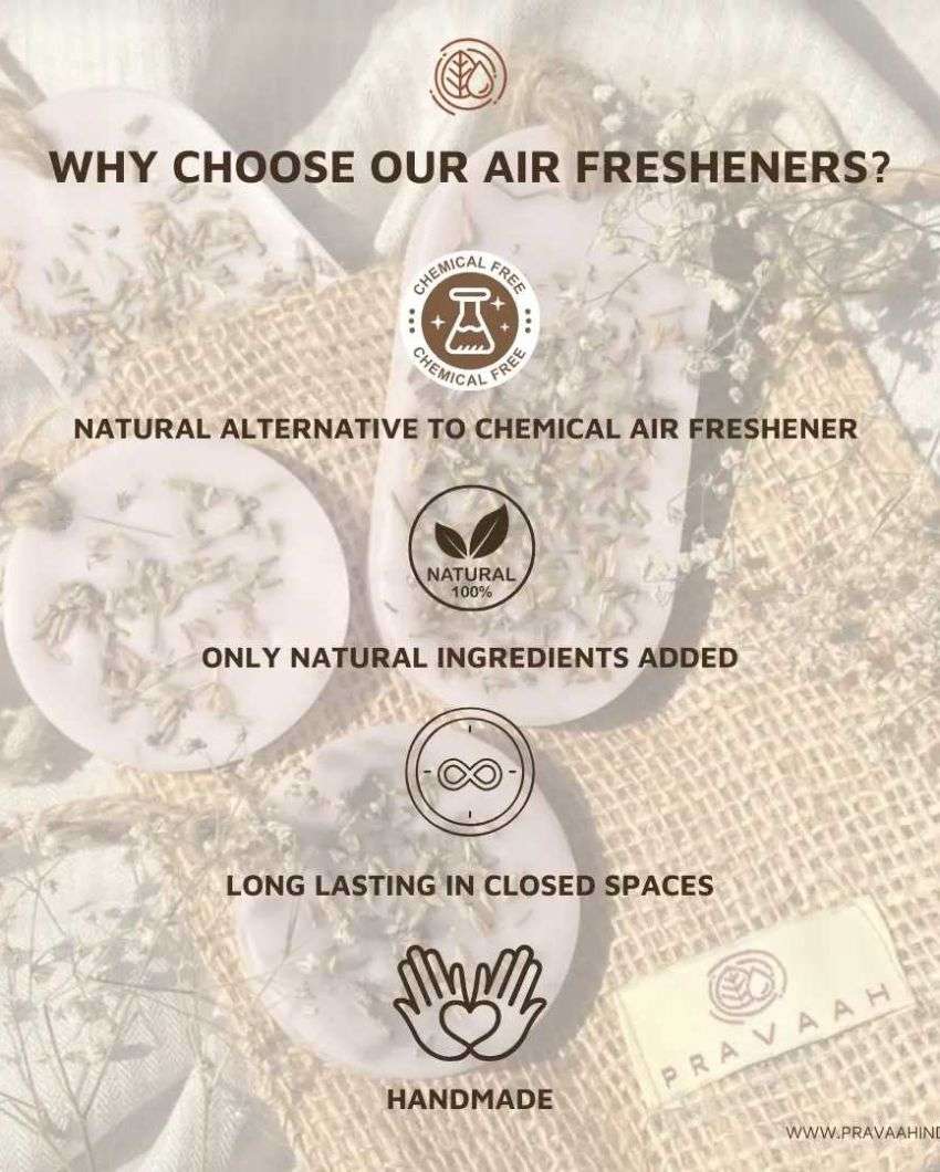 Natural Lavender Air Freshener Organic Wax Sachet | Pack of 4