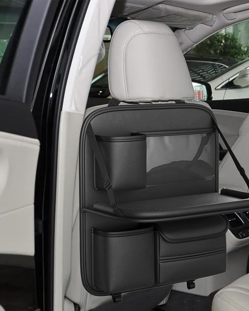 Space-Saving Car Back Seat Organizer With Tray | 8 x 14 x 16 inches