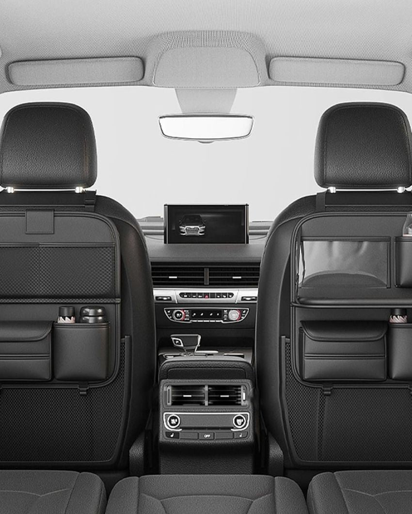 Space-Saving Car Back Seat Organizer With Tray | 8 x 14 x 16 inches