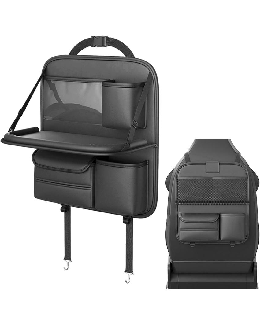 Space-Saving Car Back Seat Organizer With Tray | 8 x 14 x 16 inches
